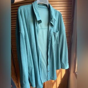 Women’s Teal Corduroy Shacket
